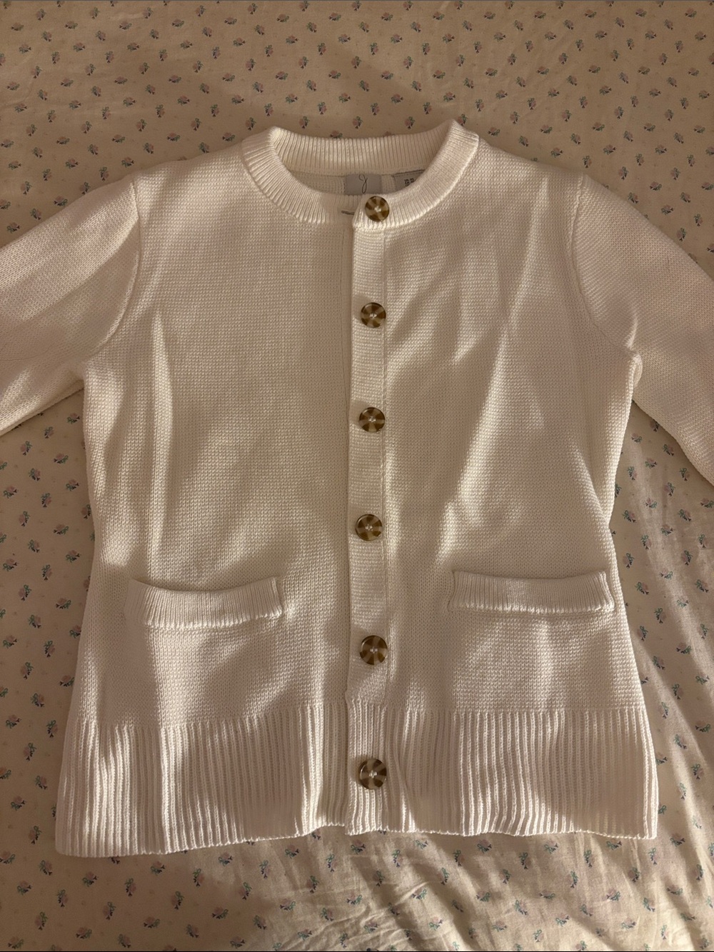 Cream long sleeve cardigan
